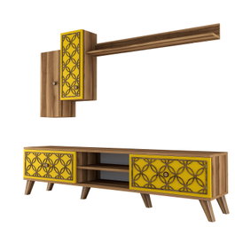 Hanah Home Unidad de TV Clase S - Nogal y Amarillo